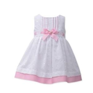 NWT Formal Pink and White Eyelet Dress